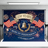 Aperturee - Aperturee American Independence 250 Years Liberty Bell Backdrop 1776 to 2026 Patriotic Celebration Background