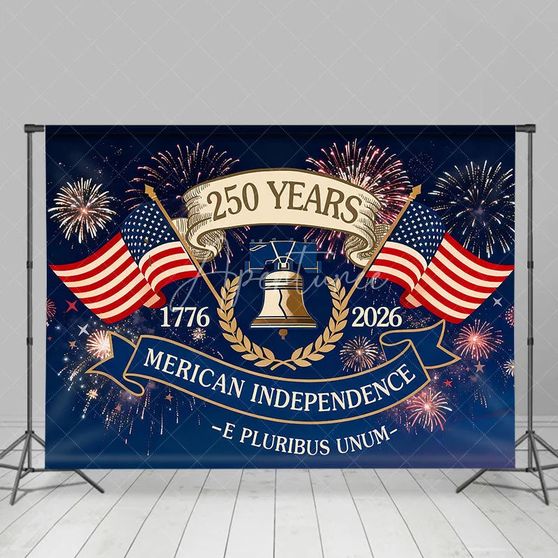 Aperturee - Aperturee American Independence 250 Years Liberty Bell Backdrop 1776 to 2026 Patriotic Celebration Background
