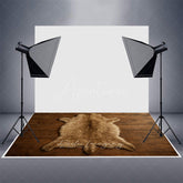 Aperturee - Aperturee Animal Shape Carpet Wood Rubber Floor Mat For Photo