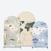 Aperturee - Aperturee Animals World Map Adventure Travel Arch Backdrop