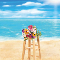 Aperturee - Aperturee Animation Beach Ocean Warm Sky Photography Backdrop