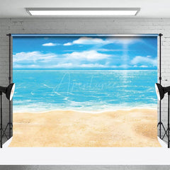 Aperturee - Aperturee Animation Beach Ocean Warm Sky Photography Backdrop