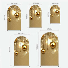 Aperturee - Aperturee Arch Backdrop Christmas Gold Baubles Luxury Hanging Ornaments Sparkle Arch Cover