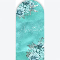 Aperturee - Aperturee Arch Backdrop Pink Marble Silver Glitter Abstract Fluid Art White Roses Arch Cover