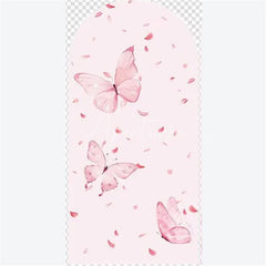 Aperturee - Aperturee Arch Backdrop Pink Watercolor Butterfly Floral Spring Garden Flowers Girl Birthday Arch Cover