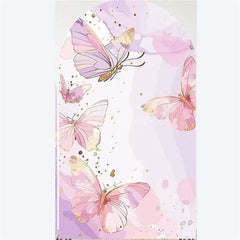Aperturee - Aperturee Arch Backdrop Pink Watercolor Butterfly Floral Spring Garden Flowers Girl Birthday Arch Cover