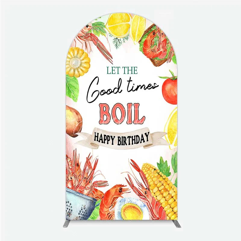 Aperturee - Aperturee Arch Backdrop Seafood Boil Birthday Summer Crawfish Lemon Good Times Arch Cover