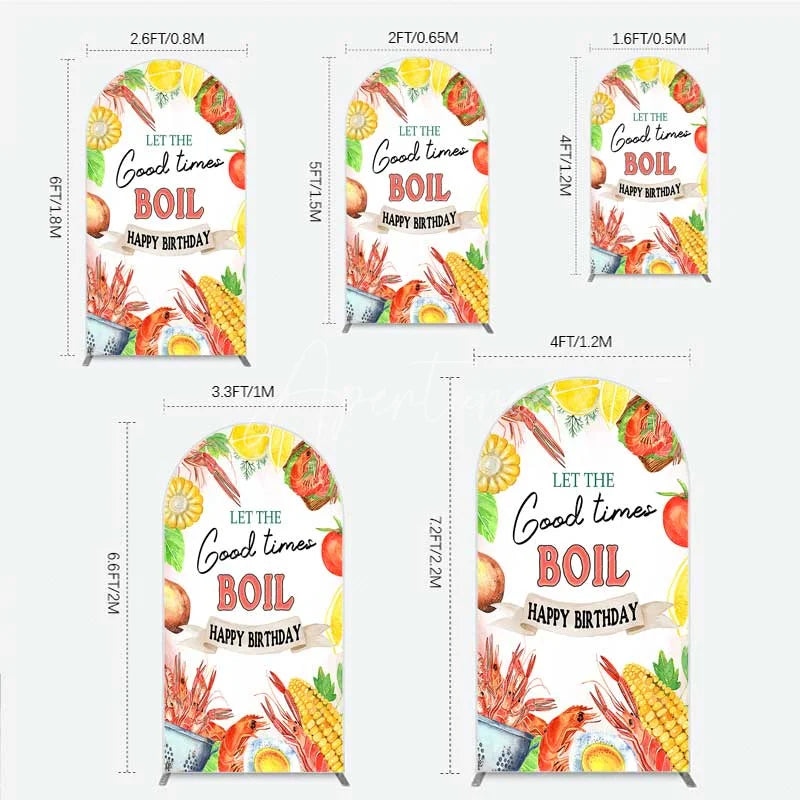 Aperturee - Aperturee Arch Backdrop Seafood Boil Birthday Summer Crawfish Lemon Good Times Arch Cover