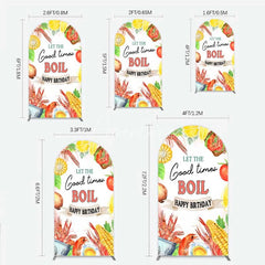 Aperturee - Aperturee Arch Backdrop Seafood Boil Birthday Summer Crawfish Lemon Good Times Arch Cover