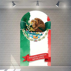 Aperturee - Aperturee Arch Backdrop Viva Mexico Flag Independence Day Cover Mexican Fiesta Eagle Emblem Chiara Wall Background Party Decor