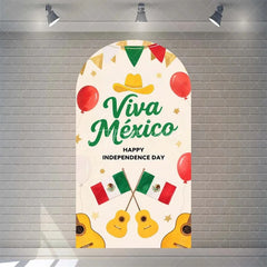 Aperturee - Aperturee Arch Backdrop Viva Mexico Flag Independence Day Cover Mexican Fiesta Eagle Emblem Chiara Wall Background Party Decor