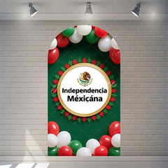 Aperturee - Aperturee Arch Backdrop Viva Mexico Flag Independence Day Cover Mexican Fiesta Eagle Emblem Chiara Wall Background Party Decor