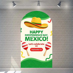 Aperturee - Aperturee Arch Backdrop Viva Mexico Flag Independence Day Cover Mexican Fiesta Eagle Emblem Chiara Wall Background Party Decor