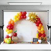 Aperturee - Aperturee Arch Balloons Sun Back To School Photography Backdrop