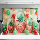 Aperturee - Aperturee Arch Strawberry Balloons Summer Cake Smash Backdrop