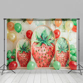 Aperturee - Aperturee Arch Strawberry Balloons Summer Cake Smash Backdrop