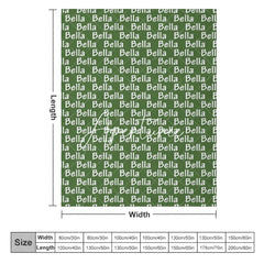Aperturee - Aperturee Army Green White Repeated Personalized Name Blanket