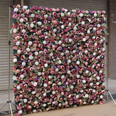 Aperturee - Aperturee Artificial Colorful Flower Wall Backdrop For Garden