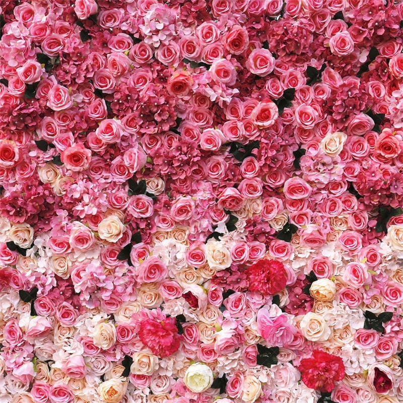 Aperturee - Aperturee Artificial Gradient Pink Flowers For Wall Decoration