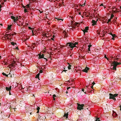 Aperturee - Aperturee Artificial Gradient Pink Flowers For Wall Decoration