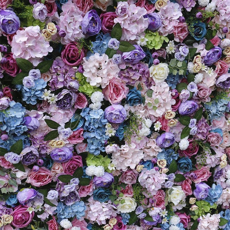 Aperturee - Aperturee Artificial Gradient Purple Rose Wall Birthday Decor