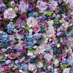 Aperturee - Aperturee Artificial Gradient Purple Rose Wall Birthday Decor