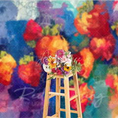 Aperturee - Aperturee Artistic Graffiti Strawberry Wall Photography Backdrop Abstract Paint Grunge Street Art Background