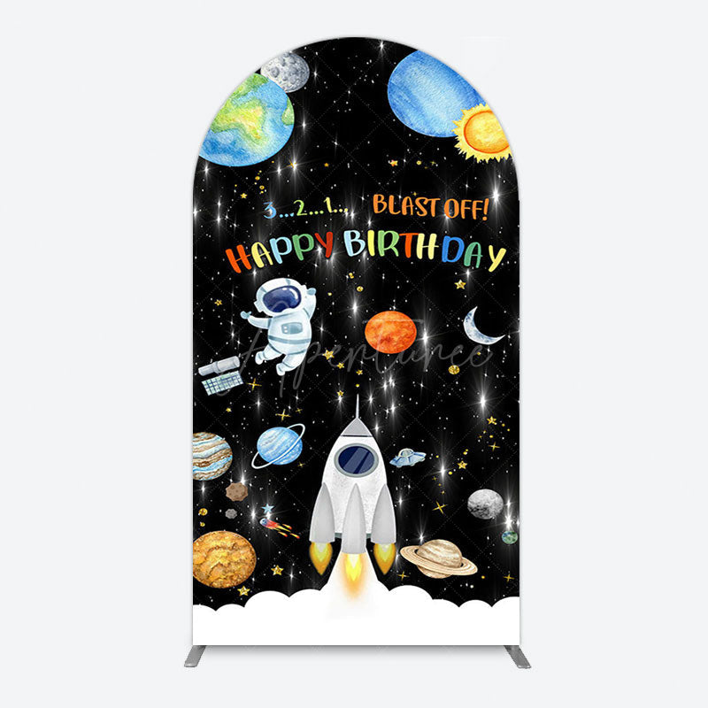 Aperturee - Aperturee Astronaut Galaxy Birthday Bash Off Arch Backdrop