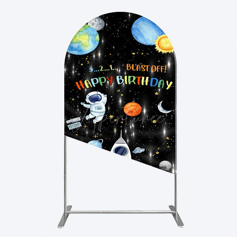 Aperturee - Aperturee Astronaut Galaxy Birthday Bash Off Arch Backdrop