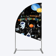 Aperturee - Aperturee Astronaut Galaxy Birthday Bash Off Half Moon Arch Backdrop