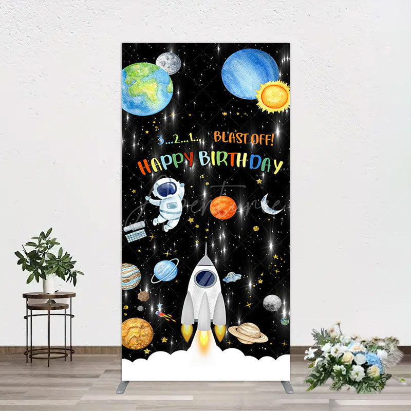 Aperturee - Aperturee Astronaut Galaxy Birthday Bash Off Rectangle Backdrop