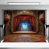 Aperturee - Aperturee Auditorium Stage Curtain Old Style Photo Backdrop