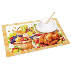 Aperturee - Aperturee Autumn Harvest Sunflower Set of 4 Placemats Yellow Floral Decor for Rustic Farmhouse Thanksgiving Table