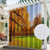 Aperturee - Aperturee Autumn Maple Forest Waterproof Outdoor Curtains For Porch
