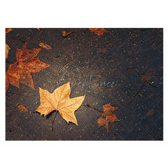 Aperturee - Aperturee Autumn Maple Leaves Street Road Rubber Floor Mat