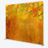 Aperturee - Aperturee Autumn Maple Leaves Tension Fabric Backdrop Golden Grunge Texture Foliage Background Seasonal Portrait Photography