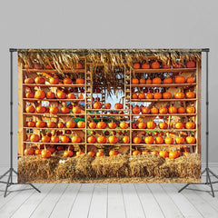Aperturee - Aperturee Autumn Pumpkin Farm Harvest Photography Backdrop