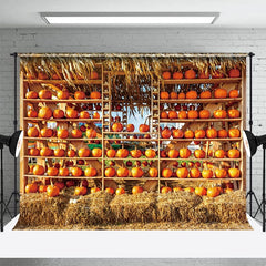 Aperturee - Aperturee Autumn Pumpkin Farm Harvest Photography Backdrop