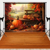 Aperturee - Aperturee Autumn Pumpkin Harvest Wooden Combo Set Backdrop