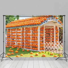 Aperturee - Aperturee Autumn Pumpkin House Sunshine Photography Backdrop