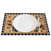 Aperturee - Aperturee Autumn Pumpkin Toys Wood Cartoon Set of 4 Placemats
