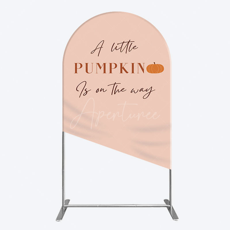 Aperturee - Aperturee Autumn Pumpkin Vibe Sweet Baby Shower Arch Backdrop