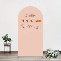 Aperturee - Aperturee Autumn Pumpkin Vibe Sweet Baby Shower Arch Backdrop