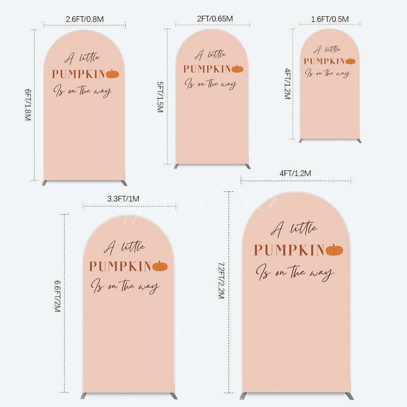 Aperturee - Aperturee Autumn Pumpkin Vibe Sweet Baby Shower Arch Backdrop