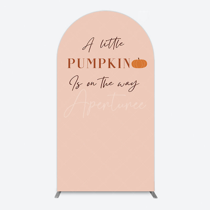 Aperturee - Aperturee Autumn Pumpkin Vibe Sweet Baby Shower Arch Backdrop