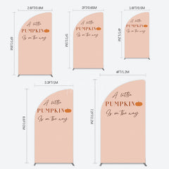 Aperturee - Aperturee Autumn Pumpkin Vibe Sweet Baby Shower Half Moon Arch Backdrop