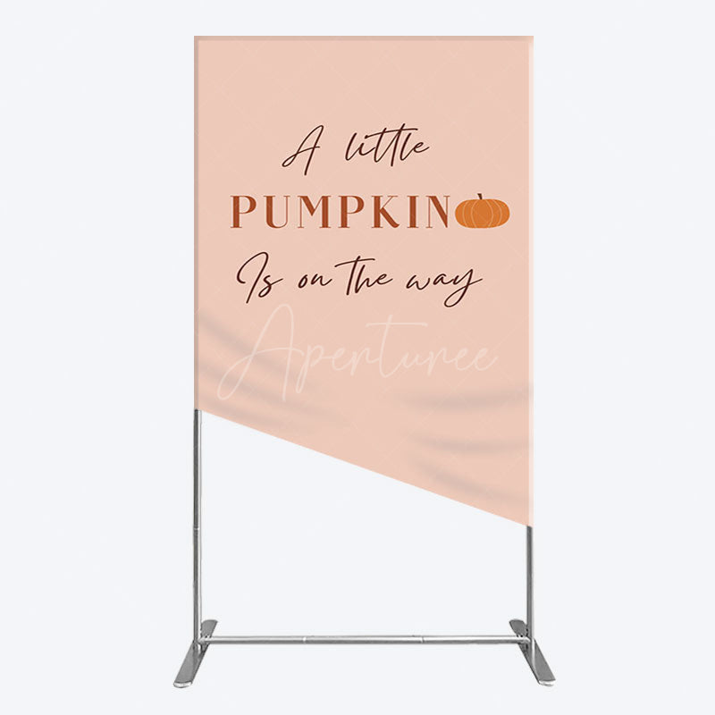 Aperturee - Aperturee Autumn Pumpkin Vibe Sweet Baby Shower Rectangle Backdrop