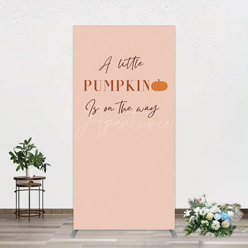 Aperturee - Aperturee Autumn Pumpkin Vibe Sweet Baby Shower Rectangle Backdrop