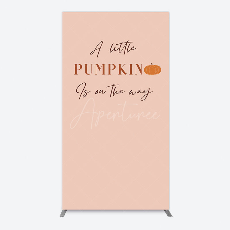 Aperturee - Aperturee Autumn Pumpkin Vibe Sweet Baby Shower Rectangle Backdrop