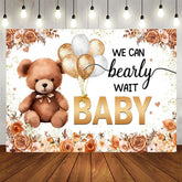 Aperturee - Aperturee Autumn Vibe Bearly Wait Teddy Baby Shower Backdrop